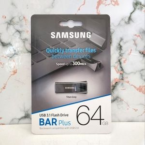 🔌 Samsung BAR Plus 64GB - 300MB/s USB 3.1 Flash Drive Titan Gray